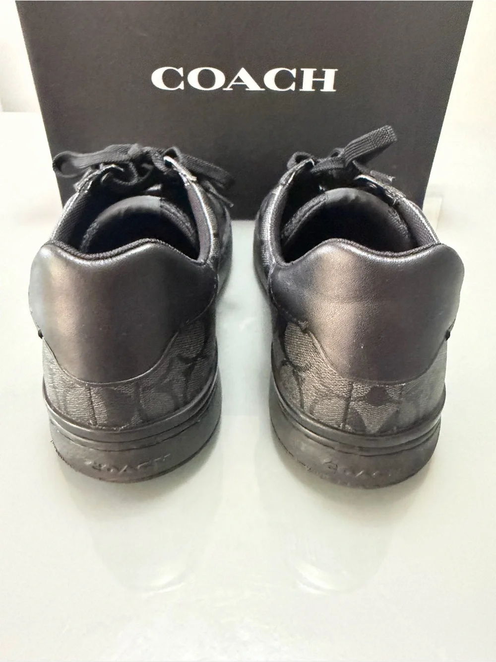Coach Men’s Monogram Low-Top Sneakers in Black and Gray size 11-5 mens